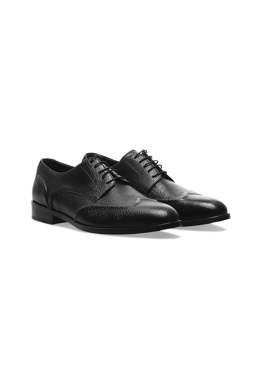 Black Leather Classical Shoes - 2