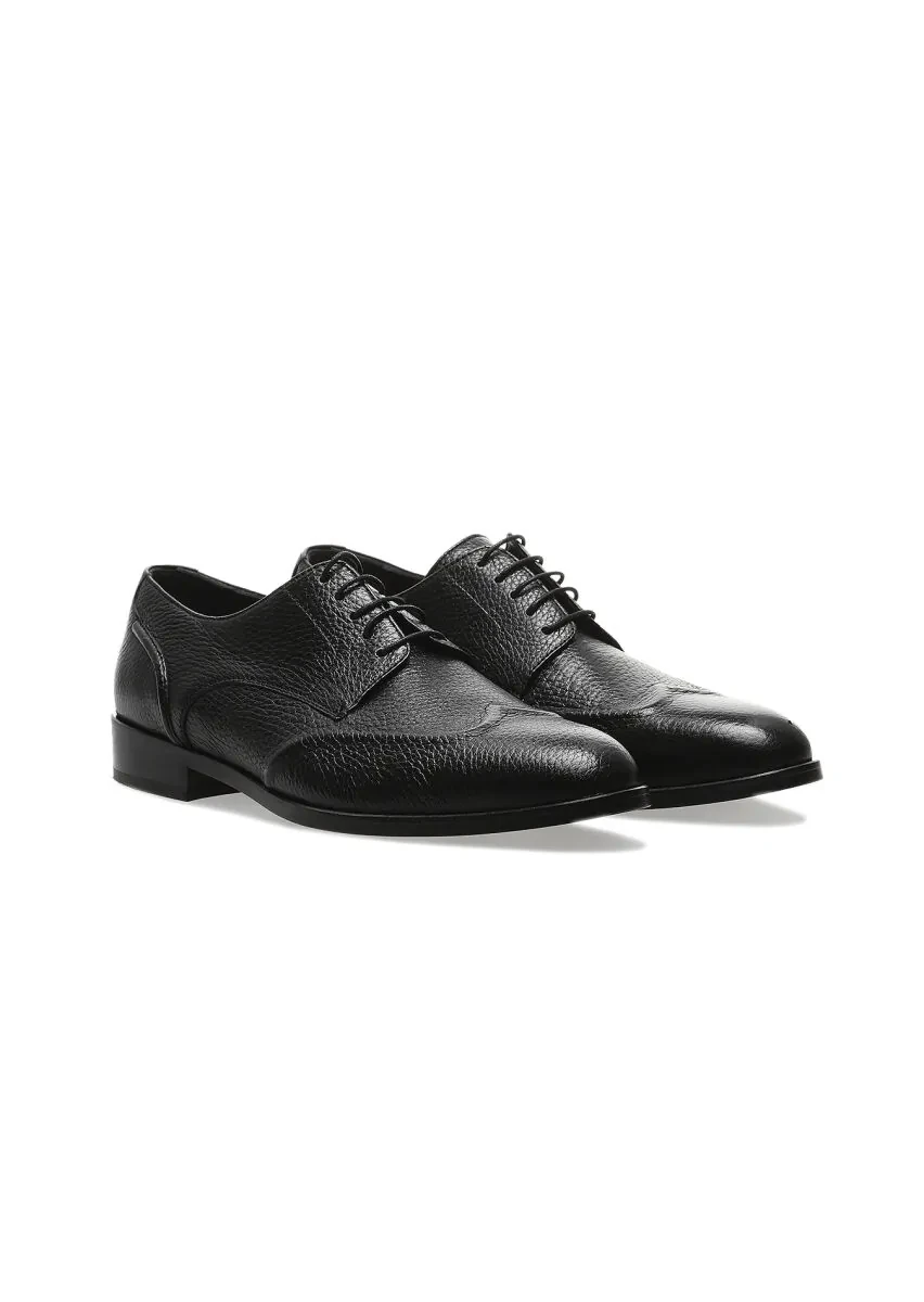 Black Leather Classical Shoes - 2