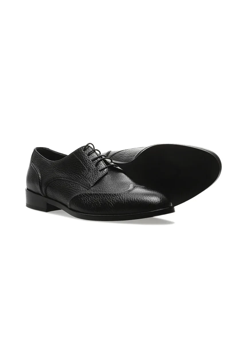 Black Leather Classical Shoes - 3
