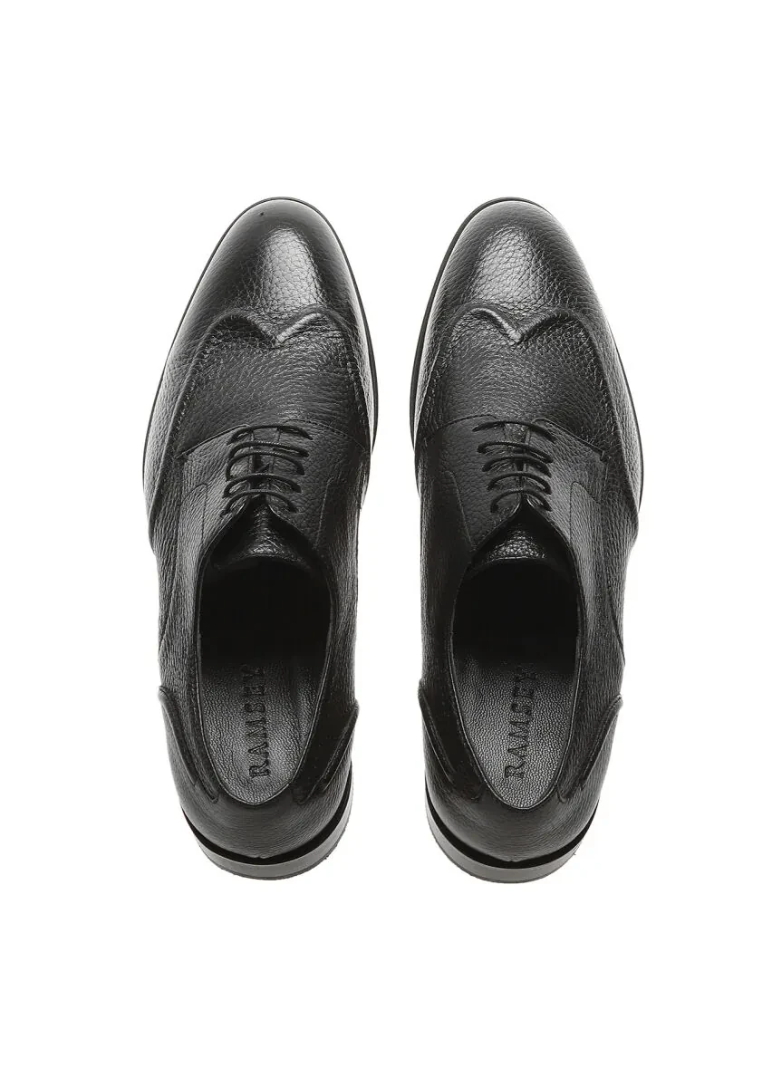 Black Leather Classical Shoes - 5