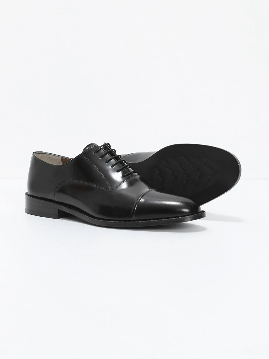 Black Leather Classical Shoes - 4