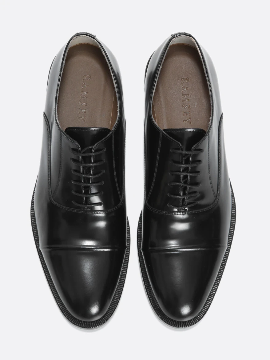 Black Leather Classical Shoes - 5