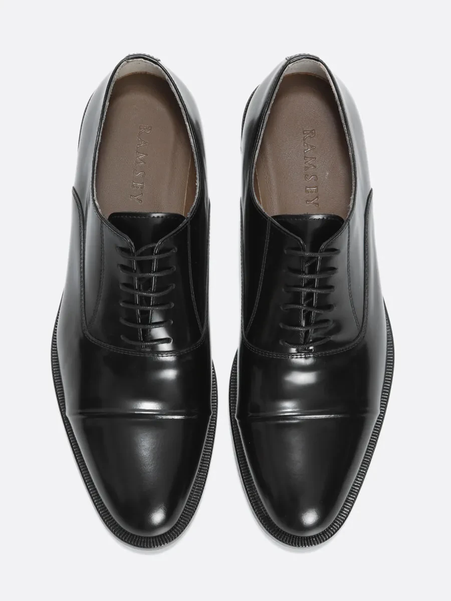 Black Leather Classical Shoes - 5