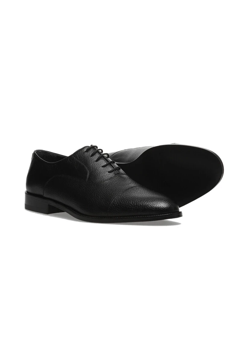 Black Leather Classical Shoes - 3