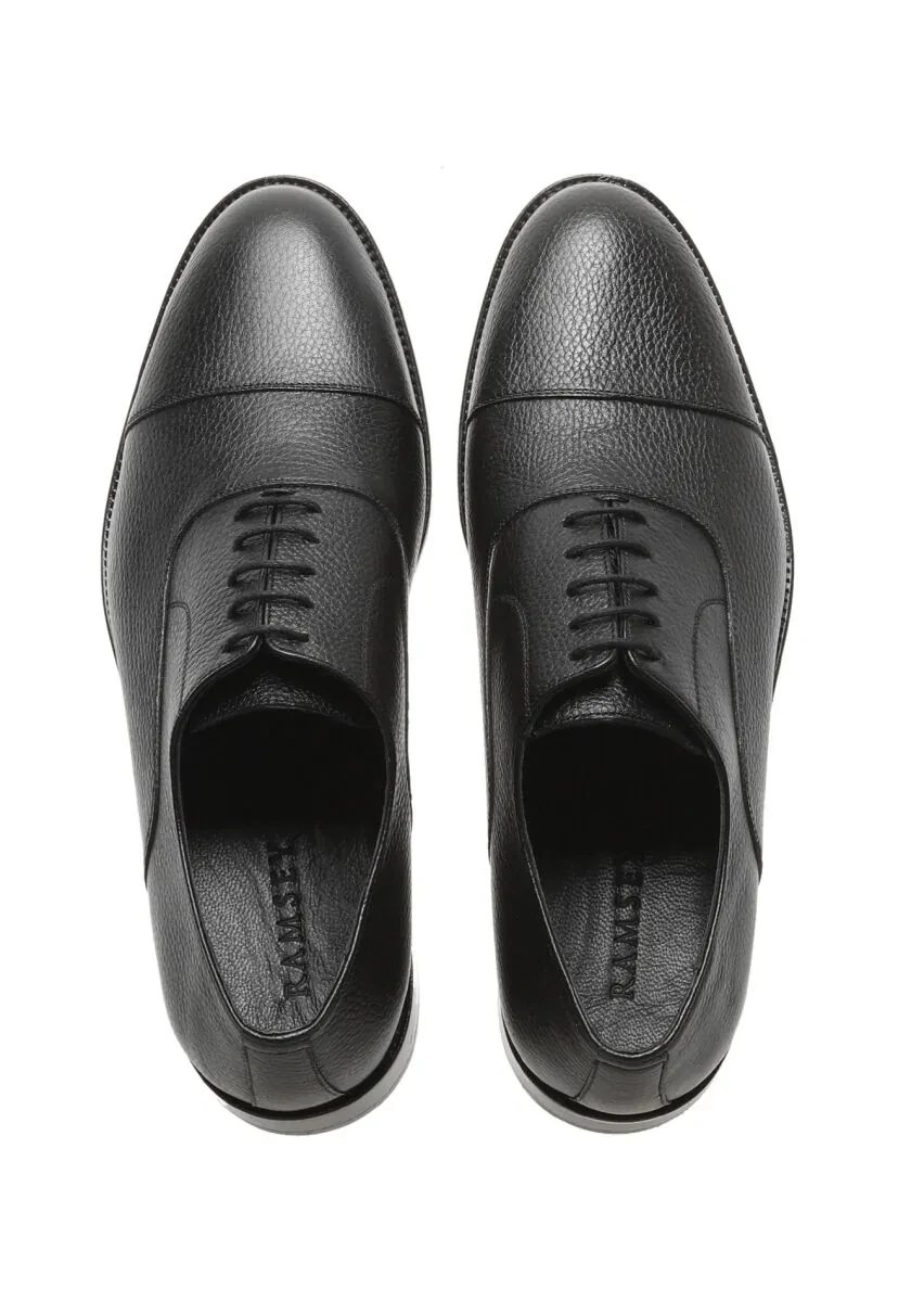 Black Leather Classical Shoes - 5