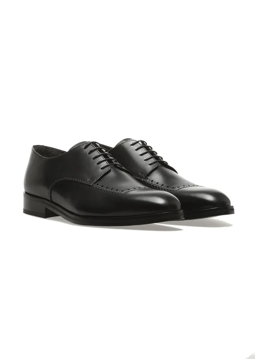 Black Leather Classical Shoes - 2