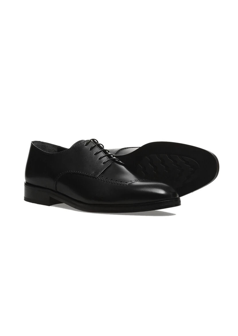 Black Leather Classical Shoes - 3