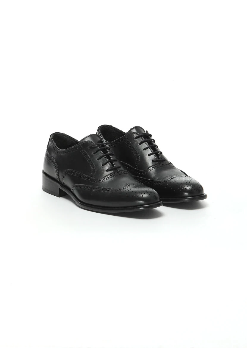 Black Leather Classical Shoes - 2