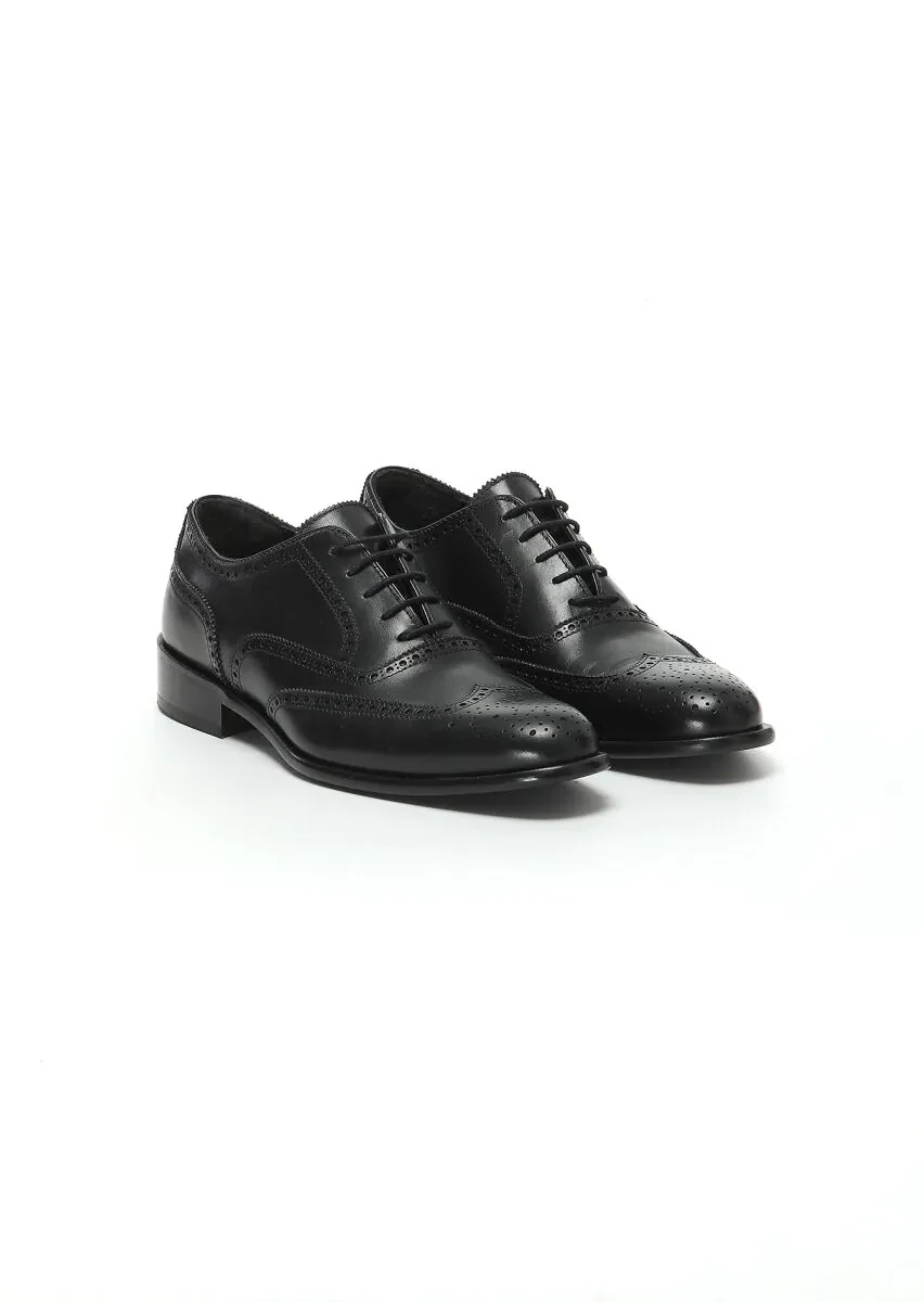 Black Leather Classical Shoes - 2