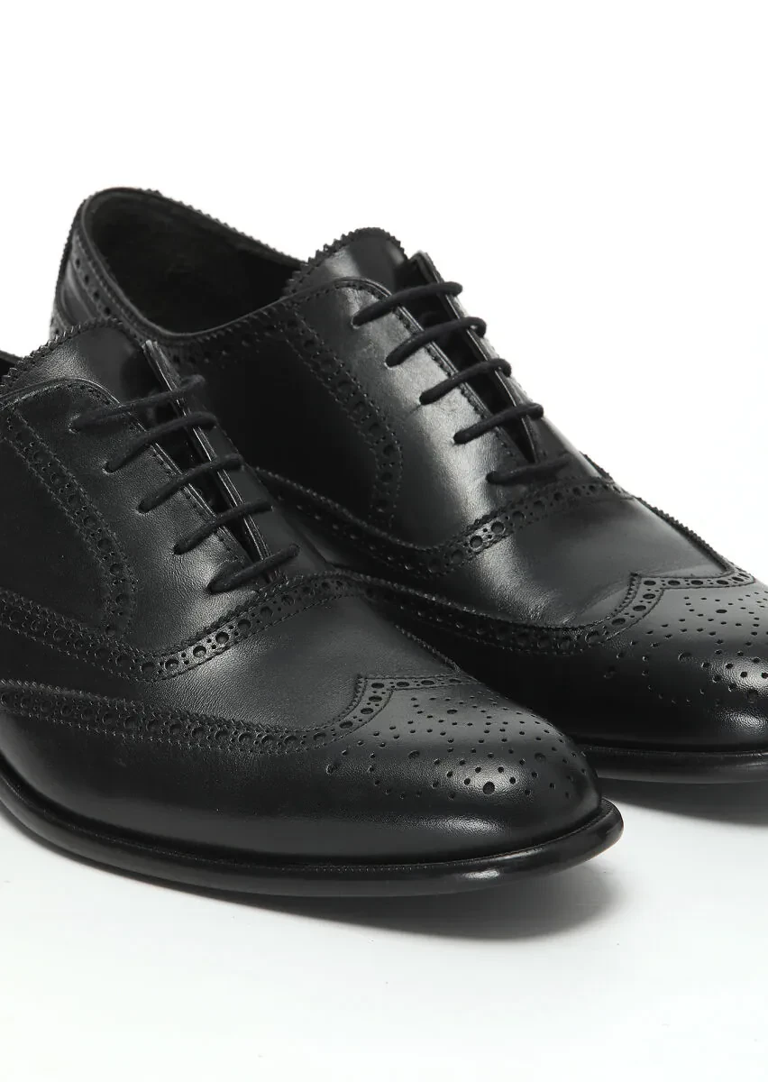 Black Leather Classical Shoes - 3