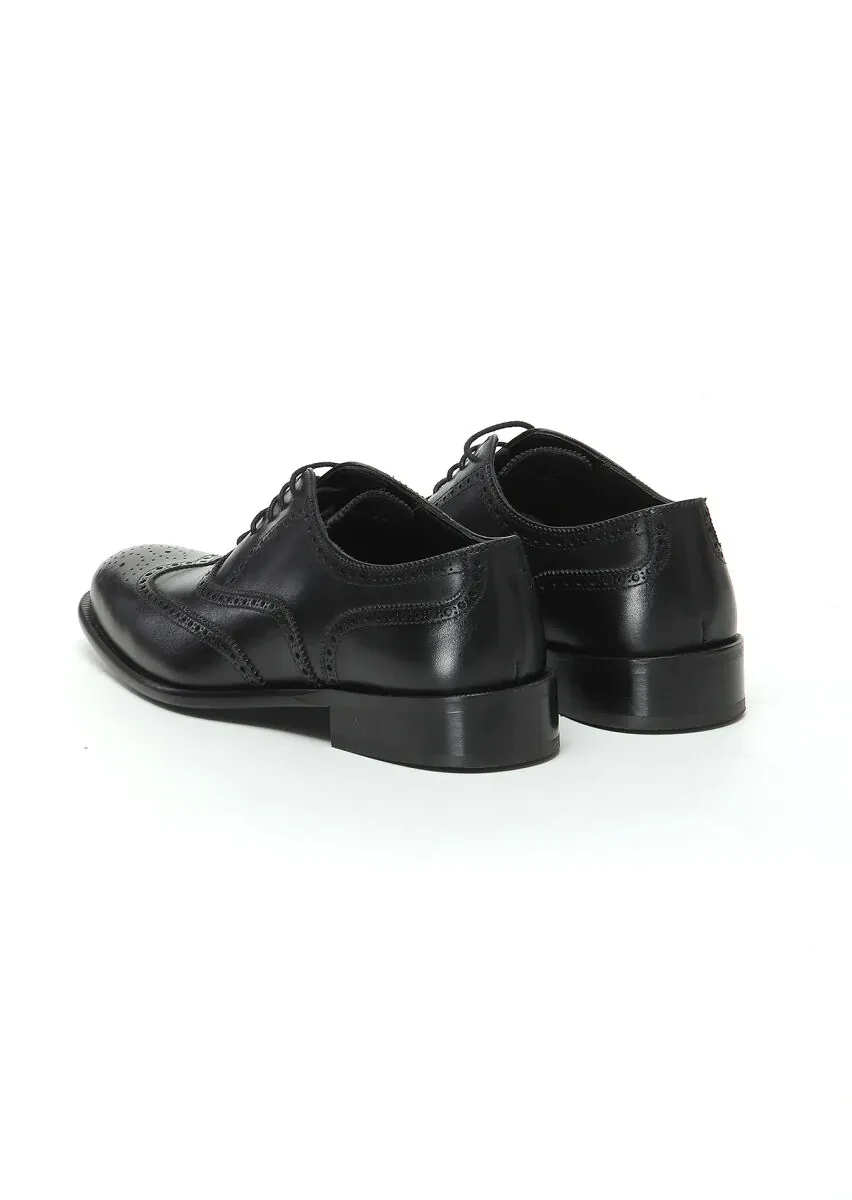 Black Leather Classical Shoes - 4