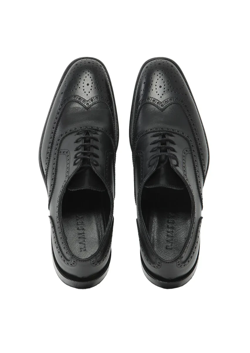 Black Leather Classical Shoes - 6