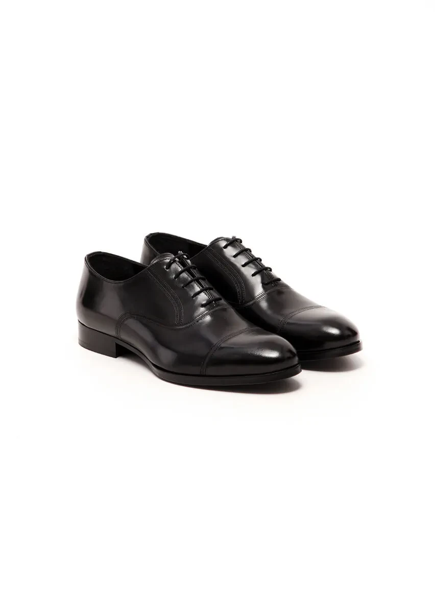 Black Leather Classical Shoes - 2
