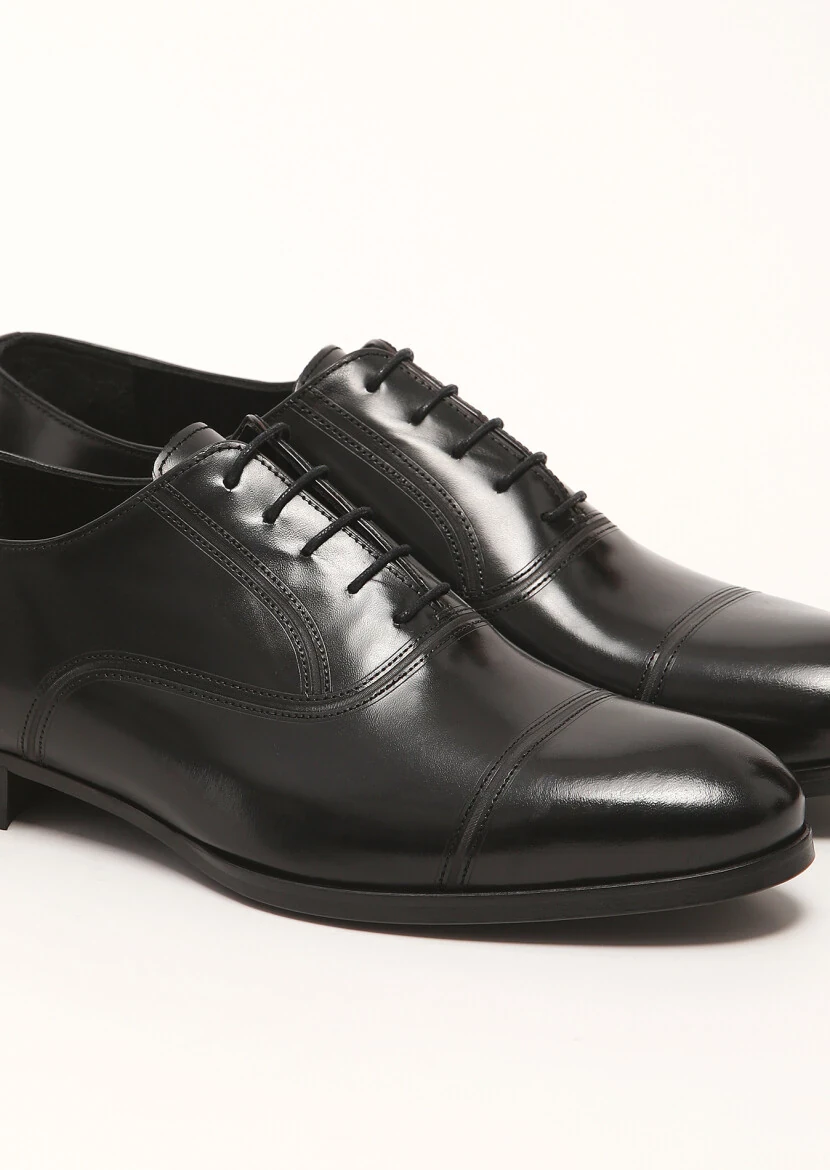 Black Leather Classical Shoes - 3