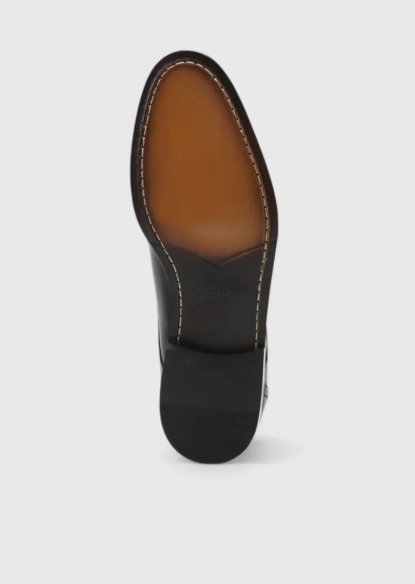 Black Leather Classical Shoes - 4