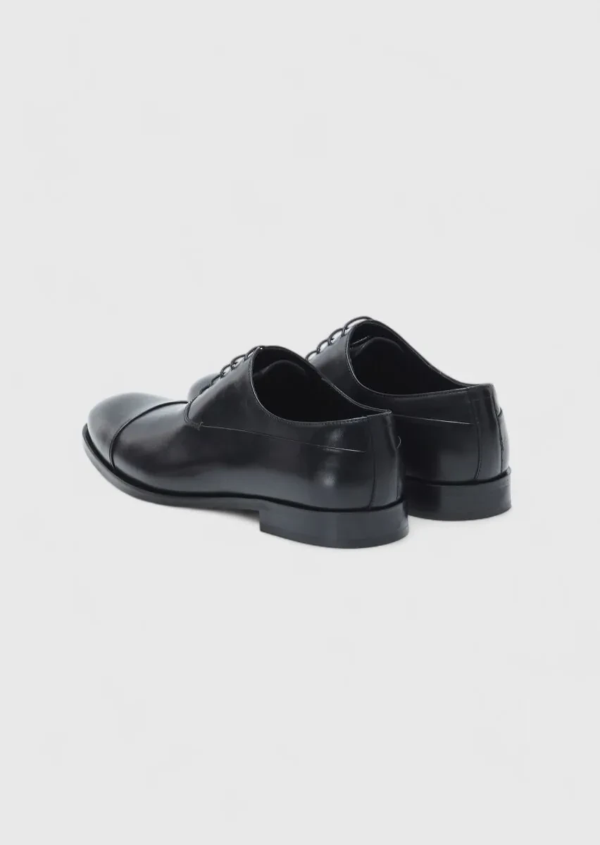 Black Leather Classical Shoes - 4