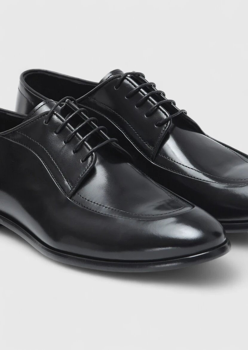 Black Leather Classical Shoes - 3