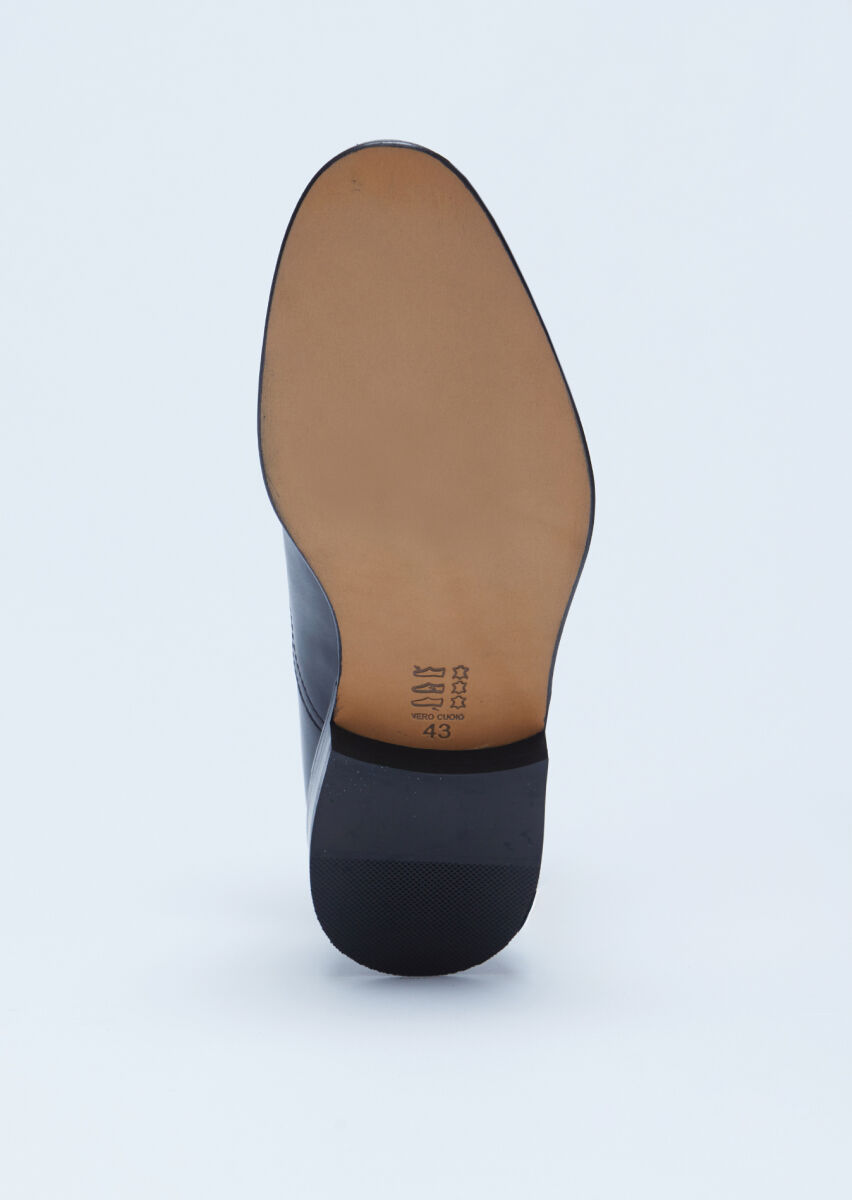 Black Leather Classical Shoes - 4