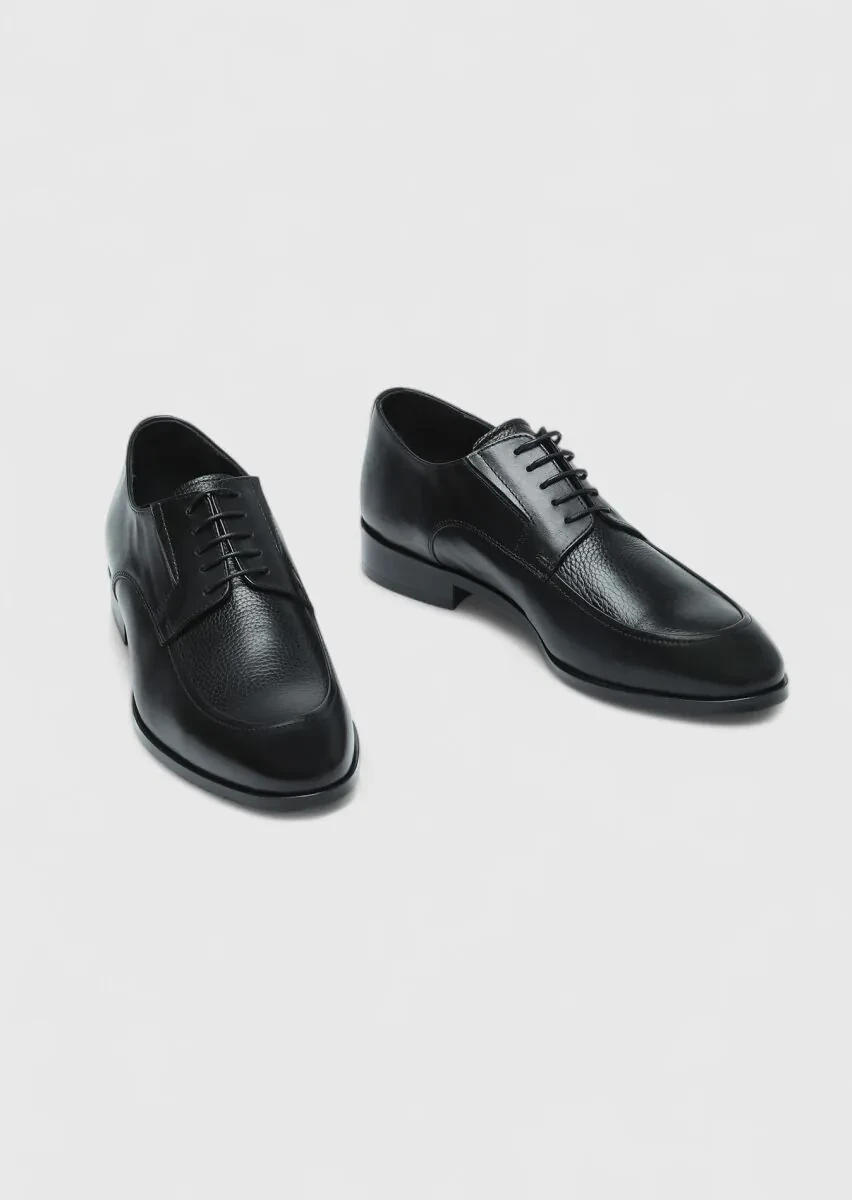 Black Leather Classical Shoes - 3