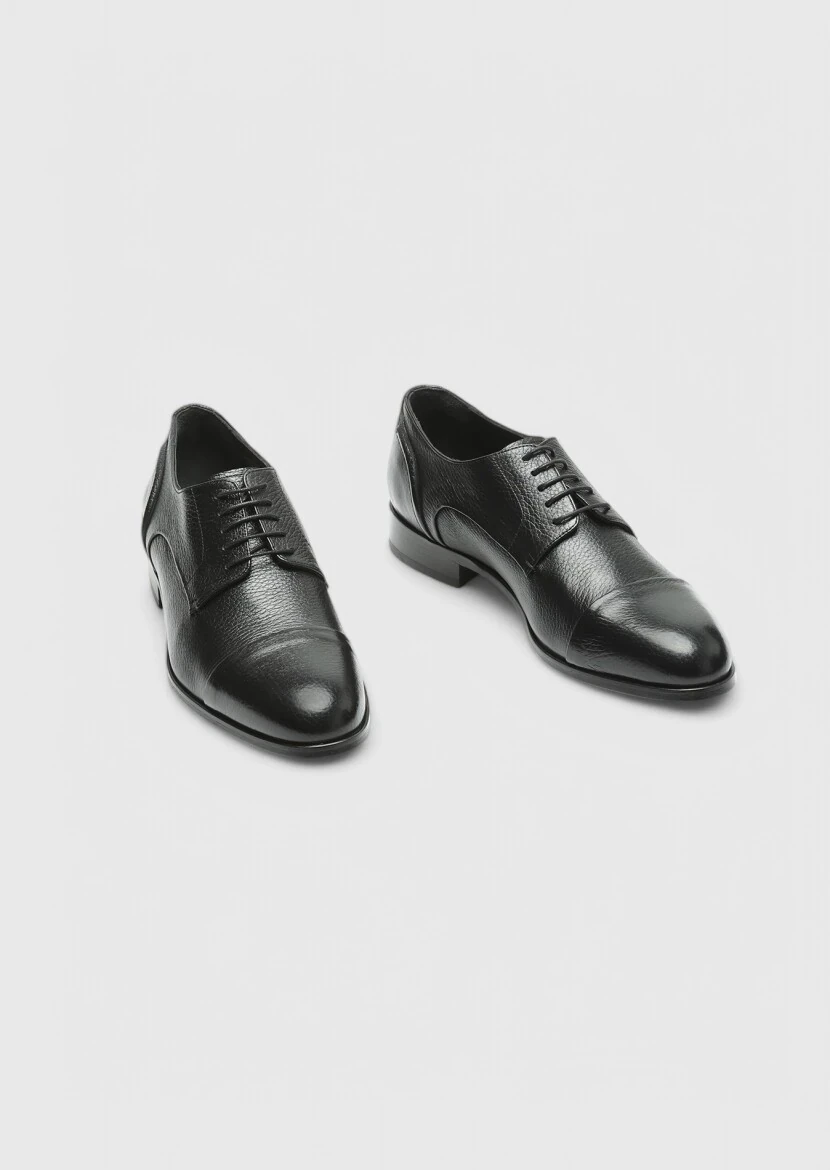 Black Leather Classical Shoes - 3