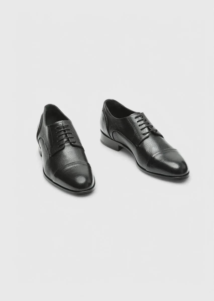 Black Leather Classical Shoes - 3