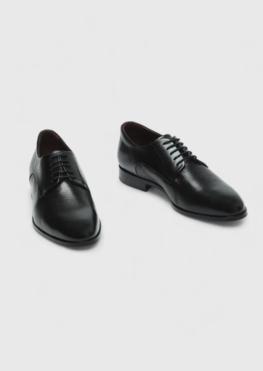 Black Leather Classical Shoes - 3