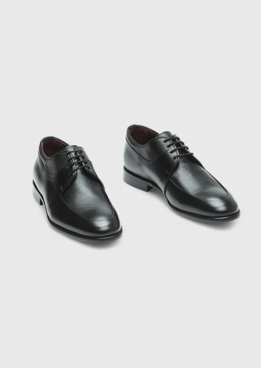 Black Leather Classical Shoes - 3