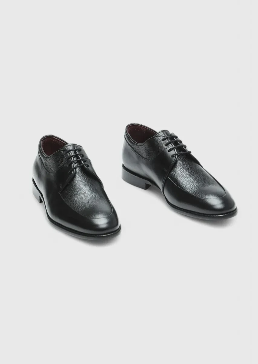 Black Leather Classical Shoes - 3