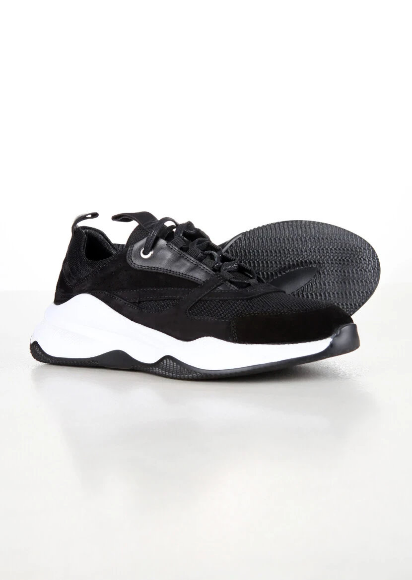 Black Leather Sneaker - 4