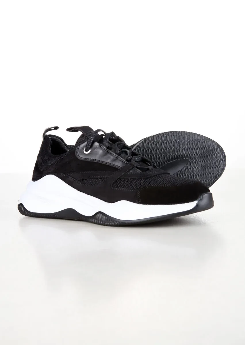 Black Leather Sneaker - 4