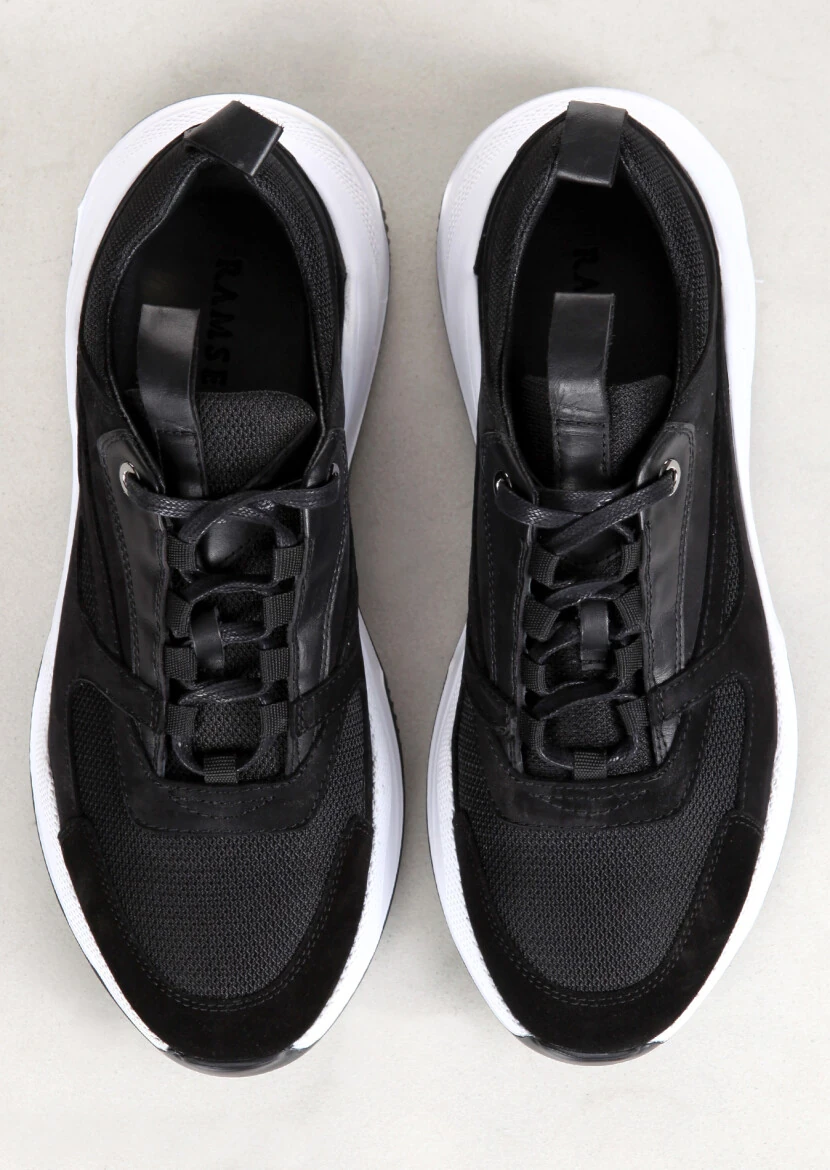 Black Leather Sneaker - 5