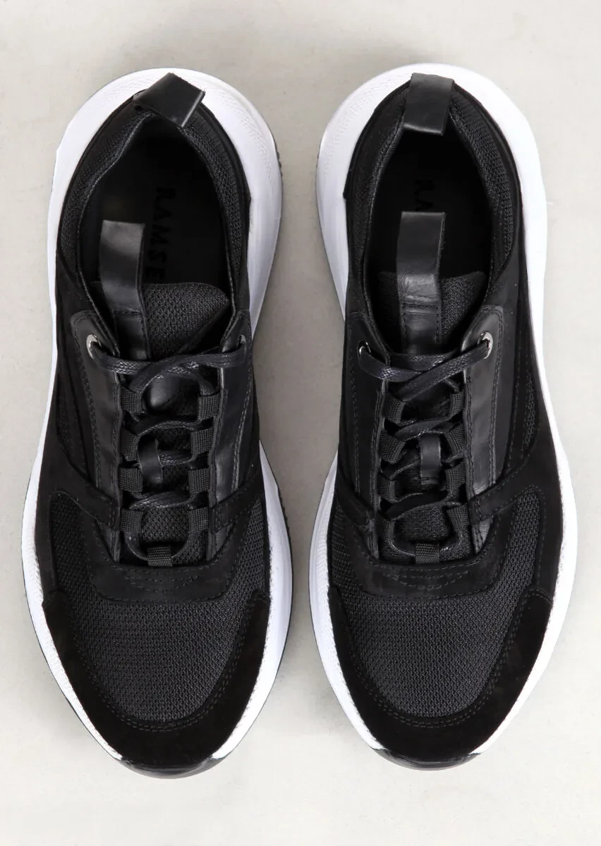 Black Leather Sneaker - 5
