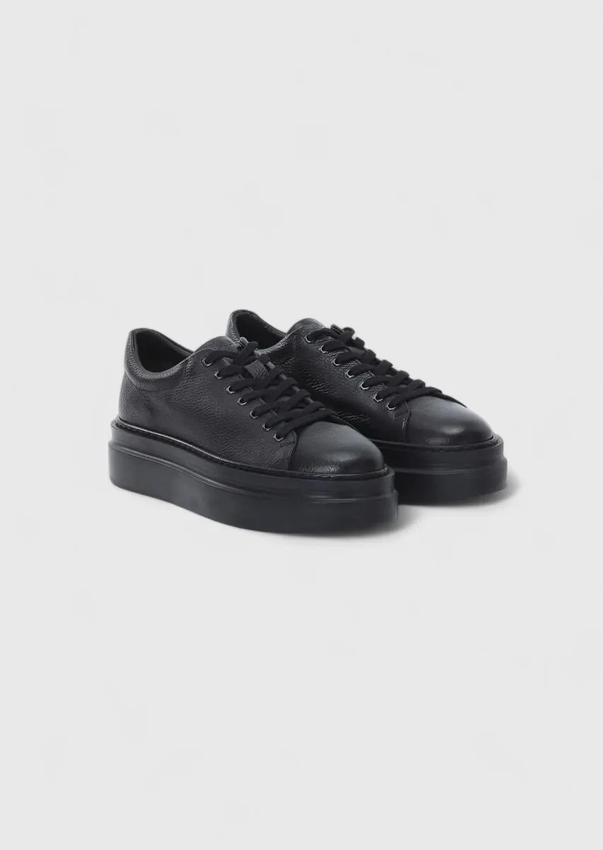 Black Leather Sneaker - 2