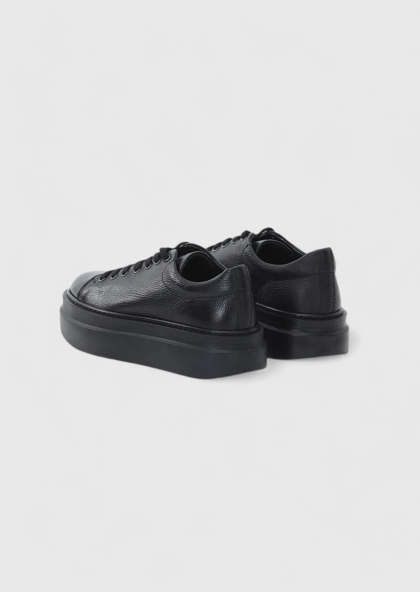 Black Leather Sneaker - 4