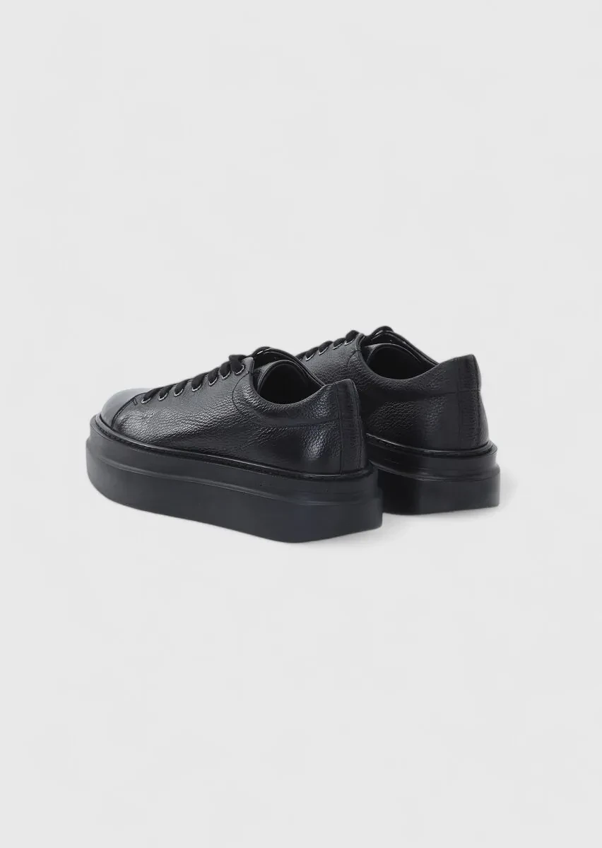 Black Leather Sneaker - 4