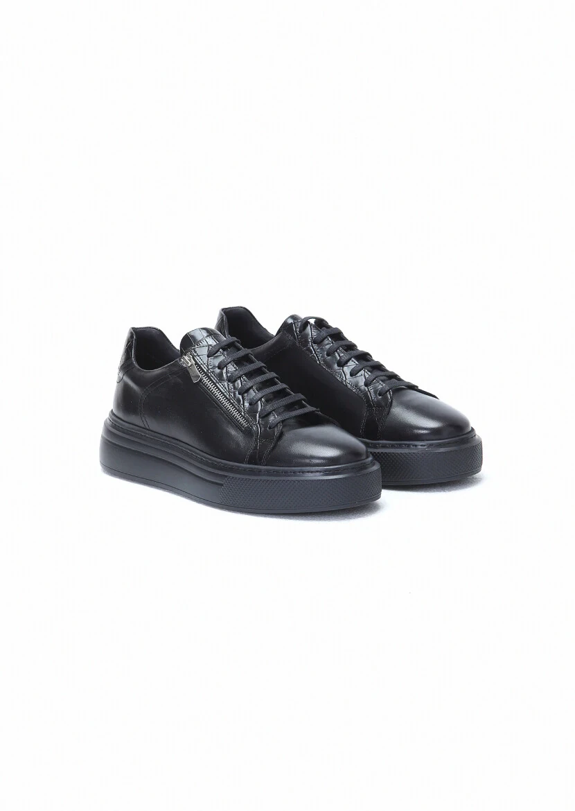 Black Leather Sneaker - 2