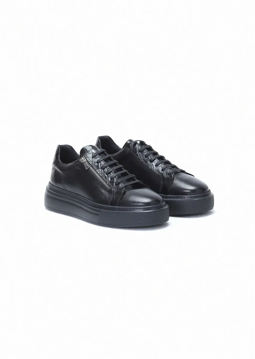 Black Leather Sneaker - 2