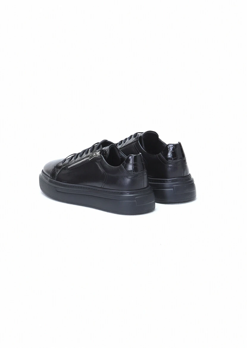 Black Leather Sneaker - 4
