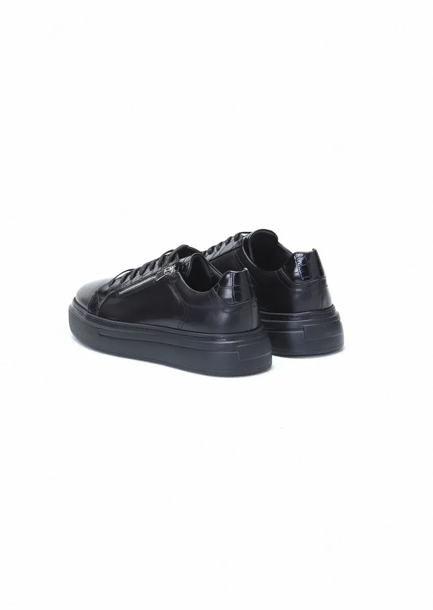 Black Leather Sneaker - 4