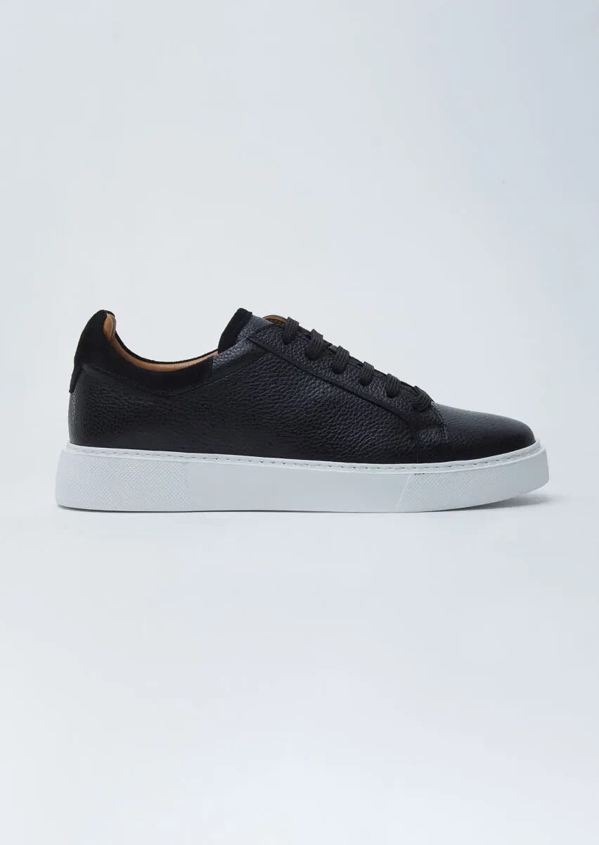 Black Leather Sneaker - 1
