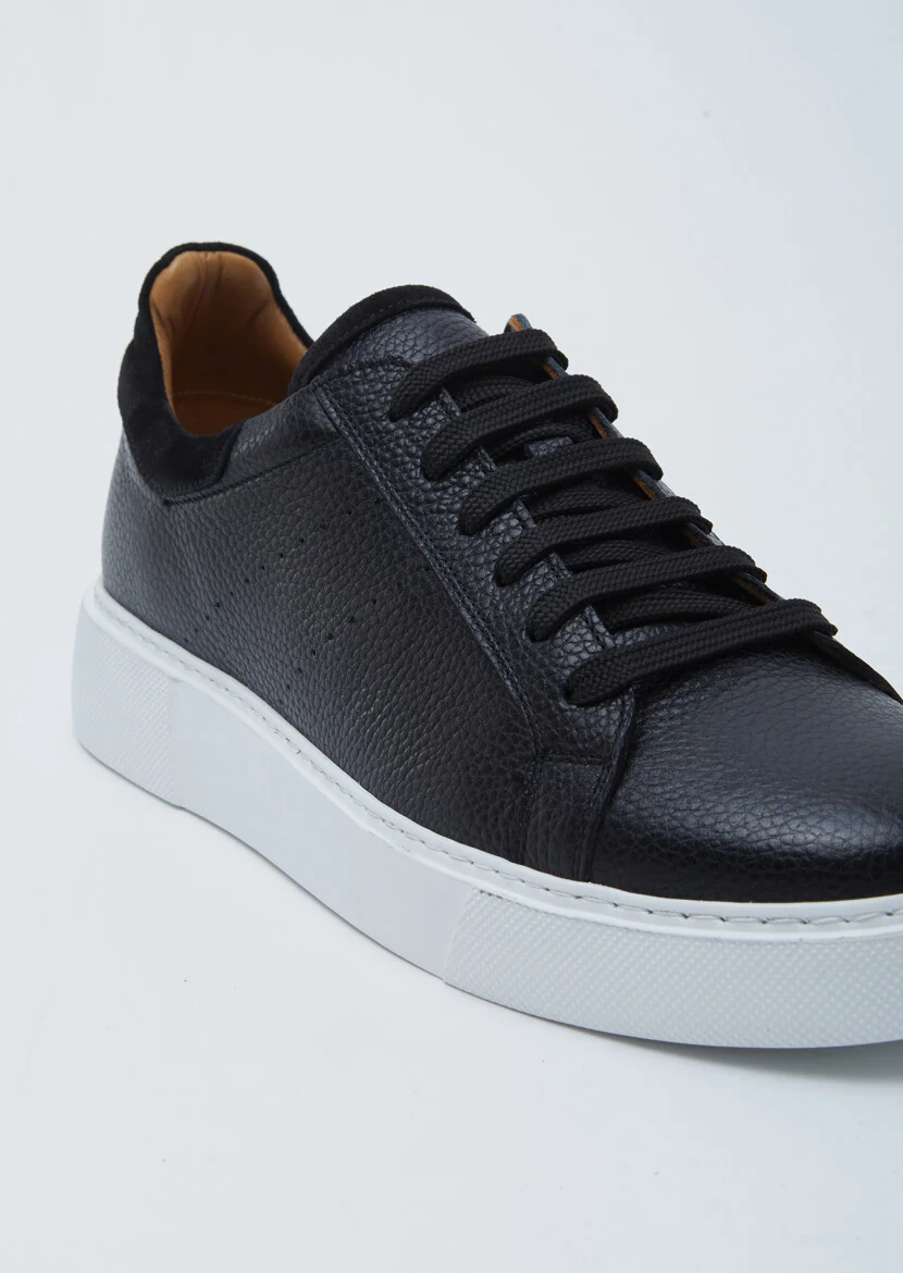 Black Leather Sneaker 