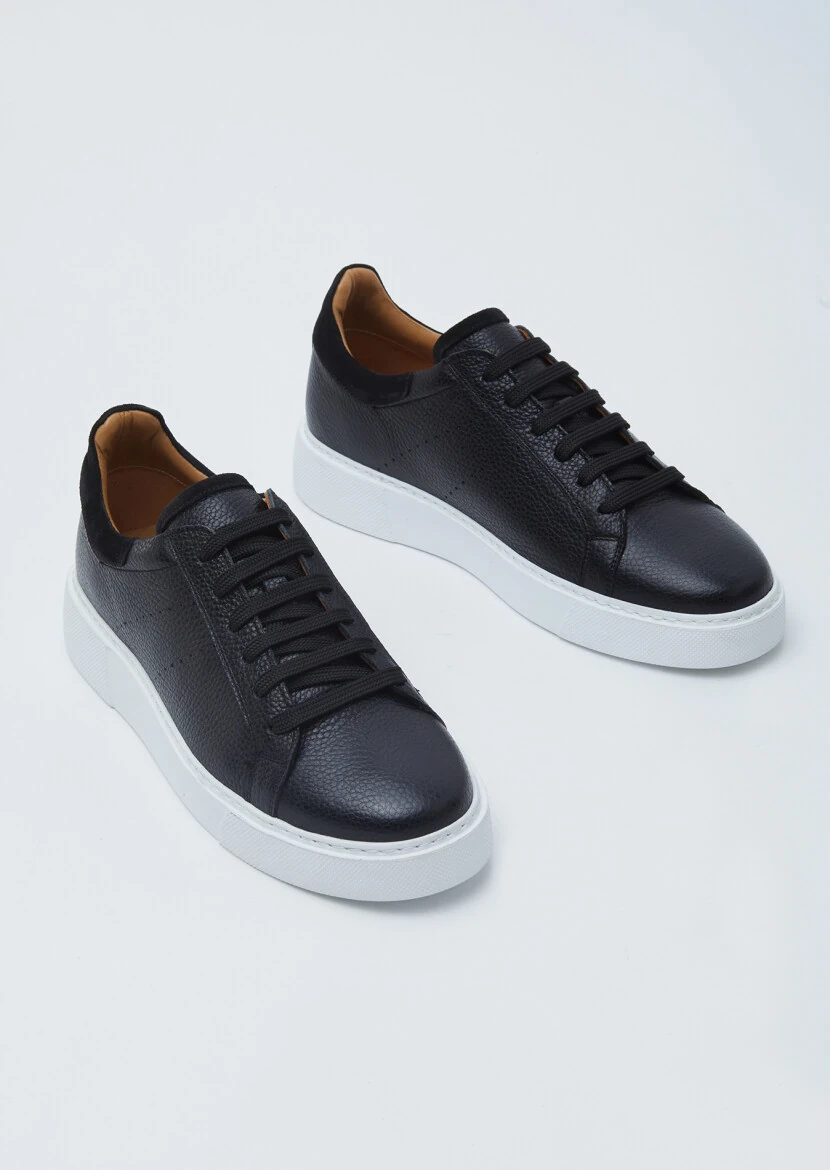 Black Leather Sneaker - 3