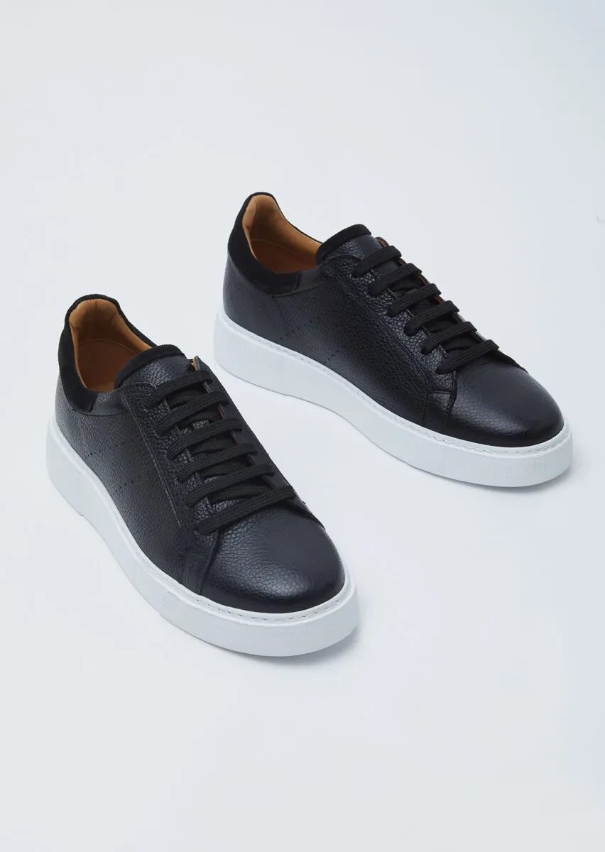 Black Leather Sneaker - 3