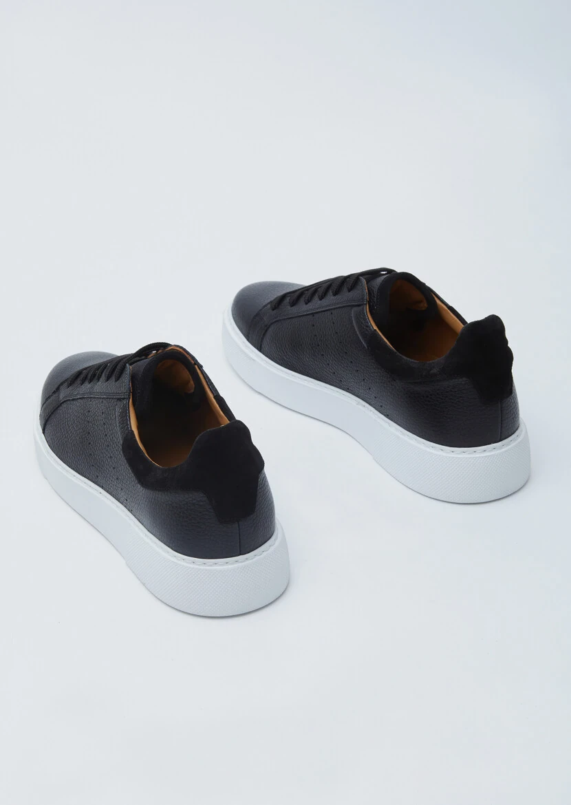 Black Leather Sneaker - 5