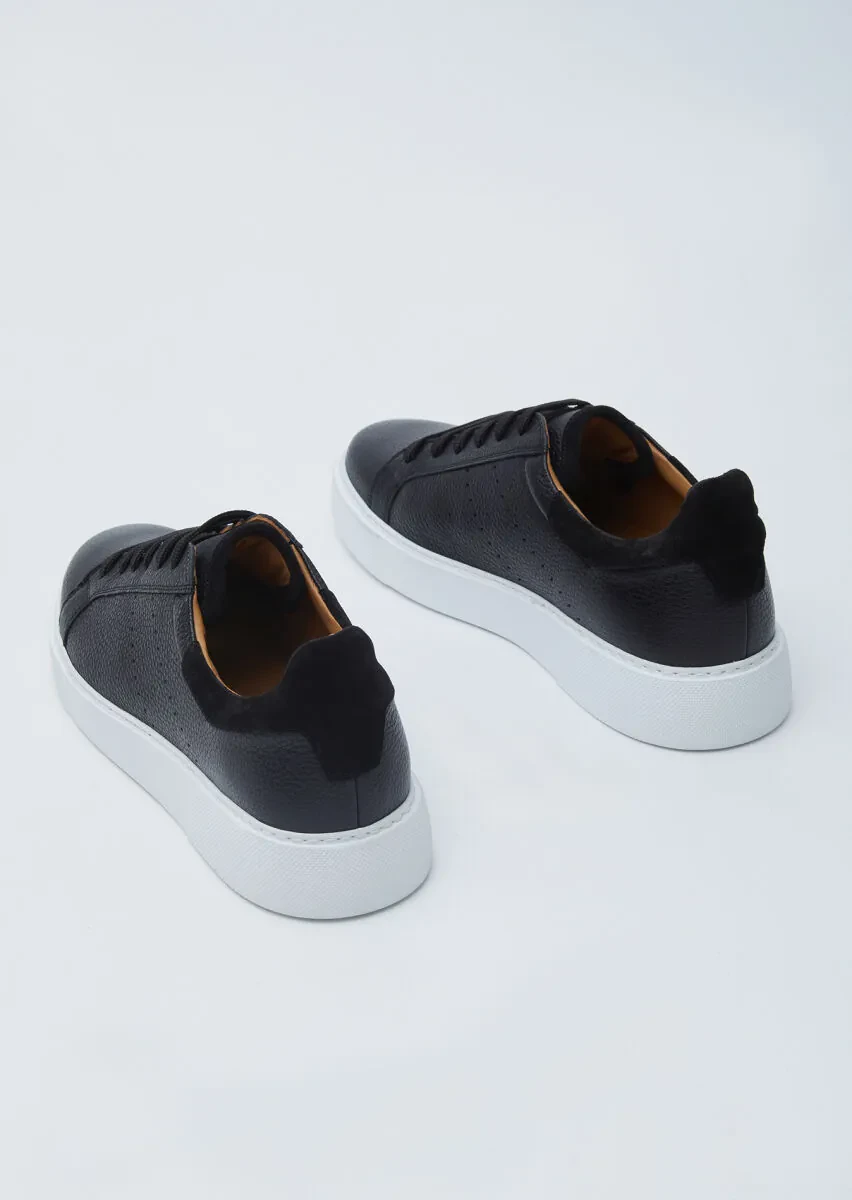 Black Leather Sneaker - 5