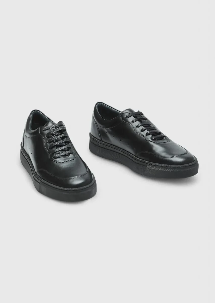 Black Leather Sneaker - 3
