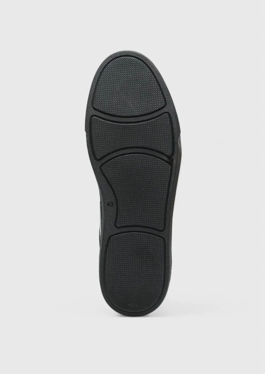 Black Leather Sneaker - 4