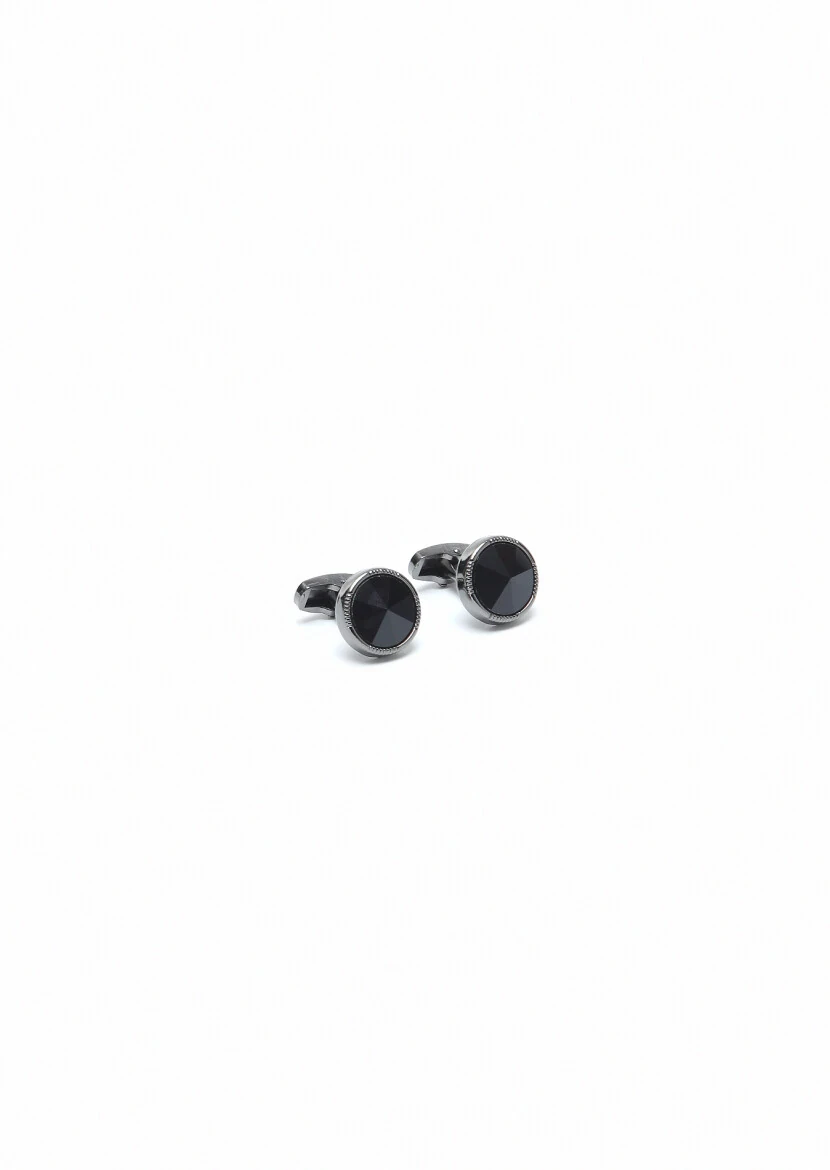 Black Metal Cuff Link - 1