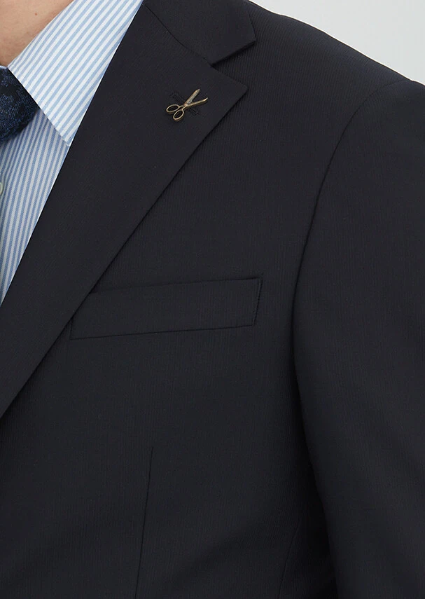 Black Micro Modern Fit Wool Blended Suit - 3