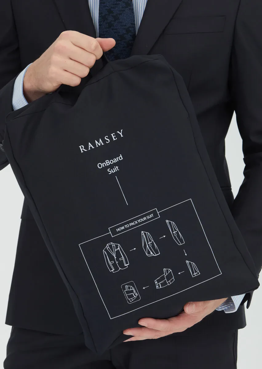 Black Micro Modern Fit Wool Blended Suit - 4